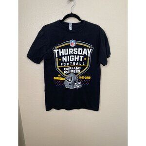 NFL Alstyle Thursday Night‎ Football Oakland Raiders Black T-Shirt M 100% Cotton